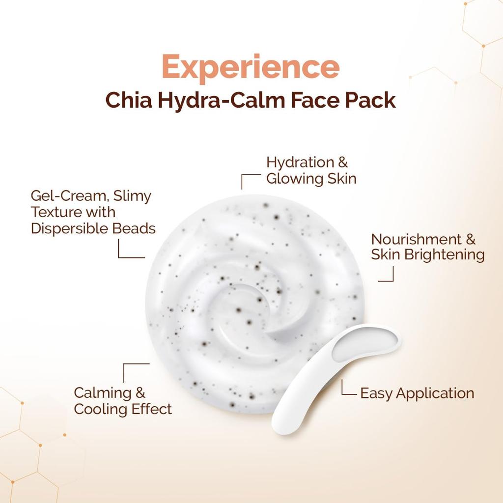 Mamaearth Chia Hydra-Calm Gel Face Pack 200g For All Skin Types, Instant Hydration, DIY-Like Texture, Skin Barrier Care & Cooling Glow Mask