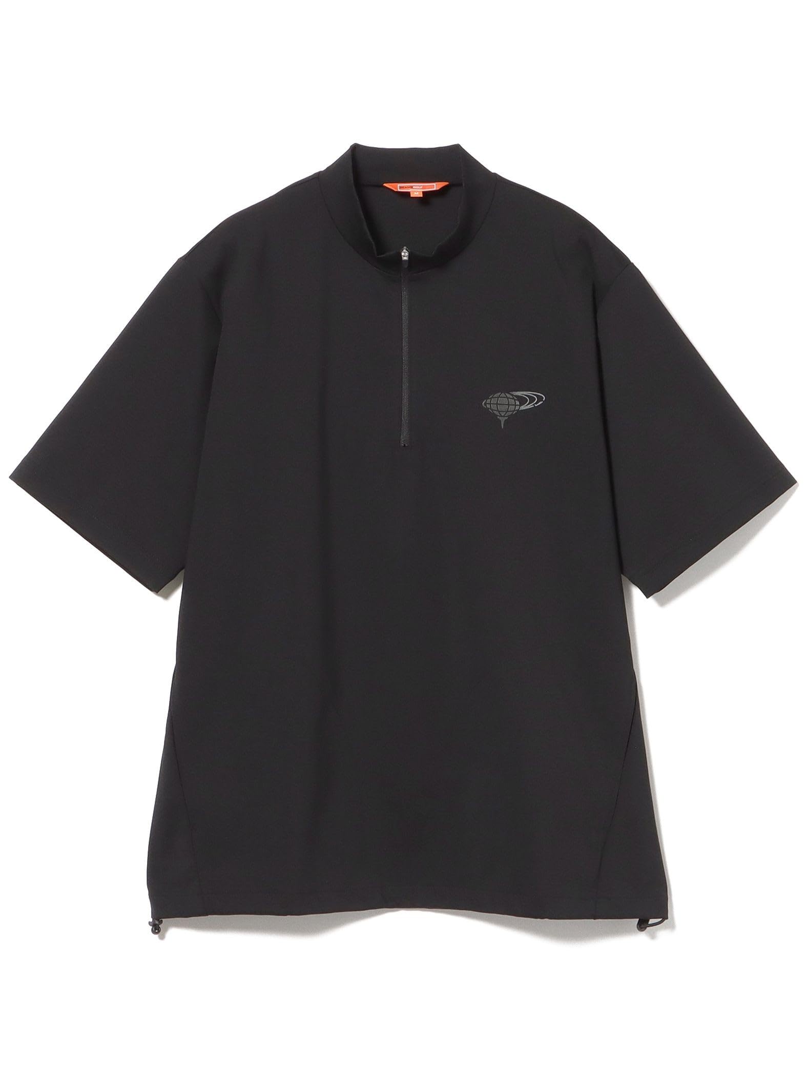 

Рубашка с воротником-стойкой Beams Golf Orange Label со шнурком Размер S Мужская Полузастежка-молния Подол, Эластичная, Черный, чёрный