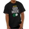Funny Christian Faith God Mode On Halo Joke Womens or Mens Crewneck T Shirt Tee