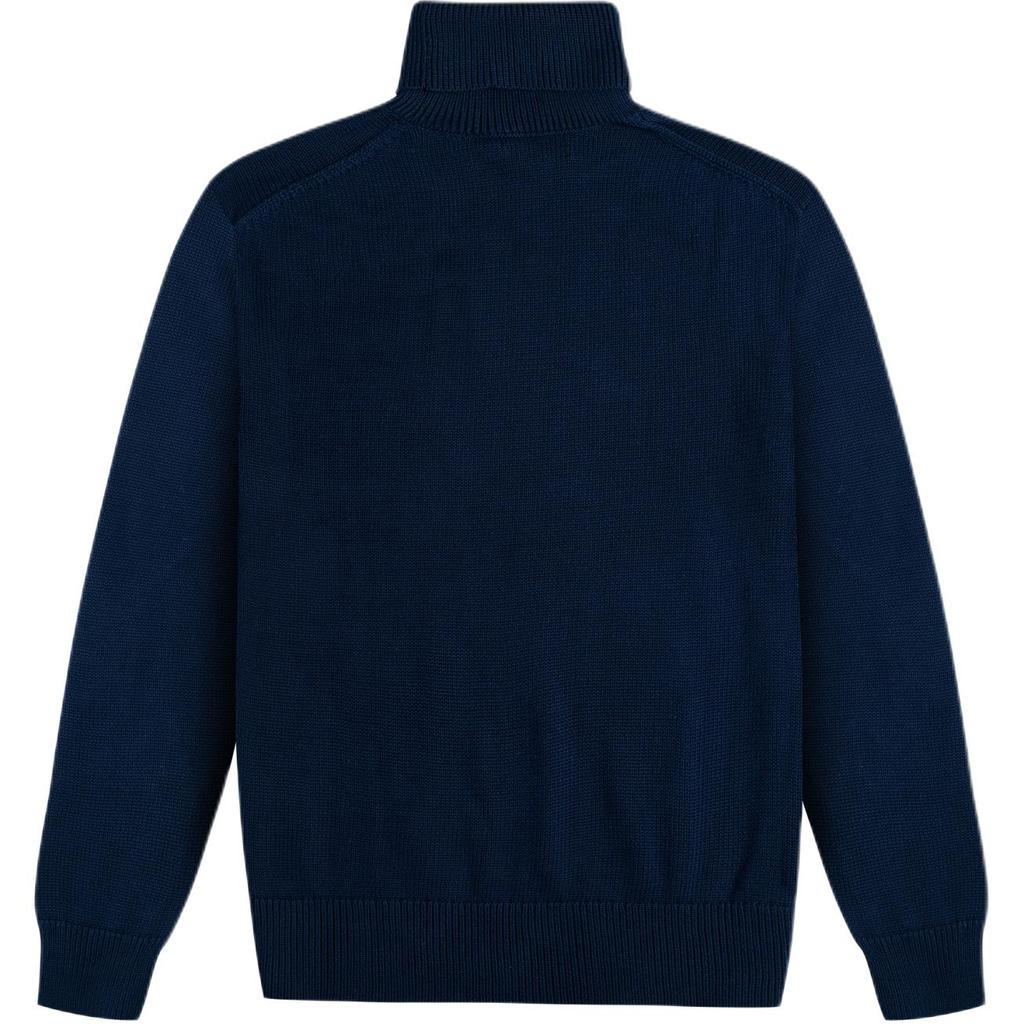 Polo Ralph Lauren Solid Color Small Pony Embroidered High Neck Long Sleeve Knit Sweater Men sweater Navy-Blue 710857915-002