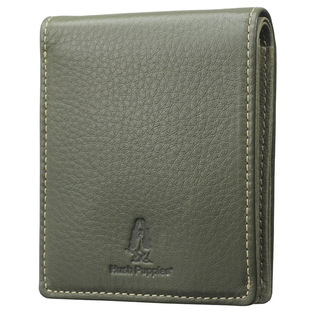 Hush Puppies Nick Bifold with Coin Cowhide HP0606 Wallet, Purse, Leather, (Green (50))