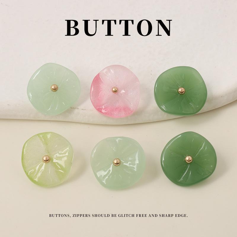 5 buc Butoni de Sticlă Stil Național Frunză de Lotus Cheongsam Chinezesc Hanfu Cămașă Butoni Decorativi Pulover Cardigan Butoni Mici Proaspeți