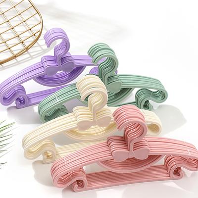 10 Pieces of Children's Hangers, Portable Plastic Display Hangers Windproof Children's Outerwear Hangers Baby Clothing Organizer
