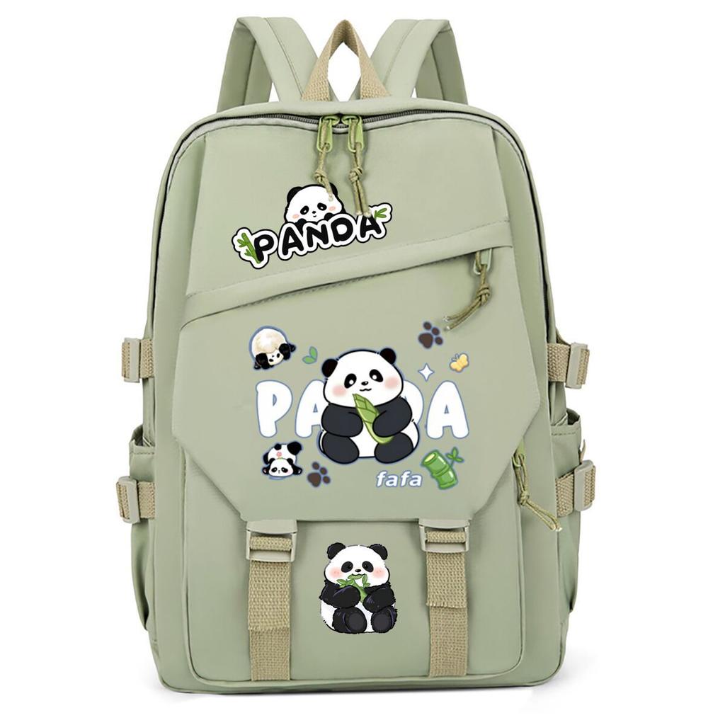 Panda Huahua Cartoon Printed Student Campus Backpack Casual Large Capacity School Bag
