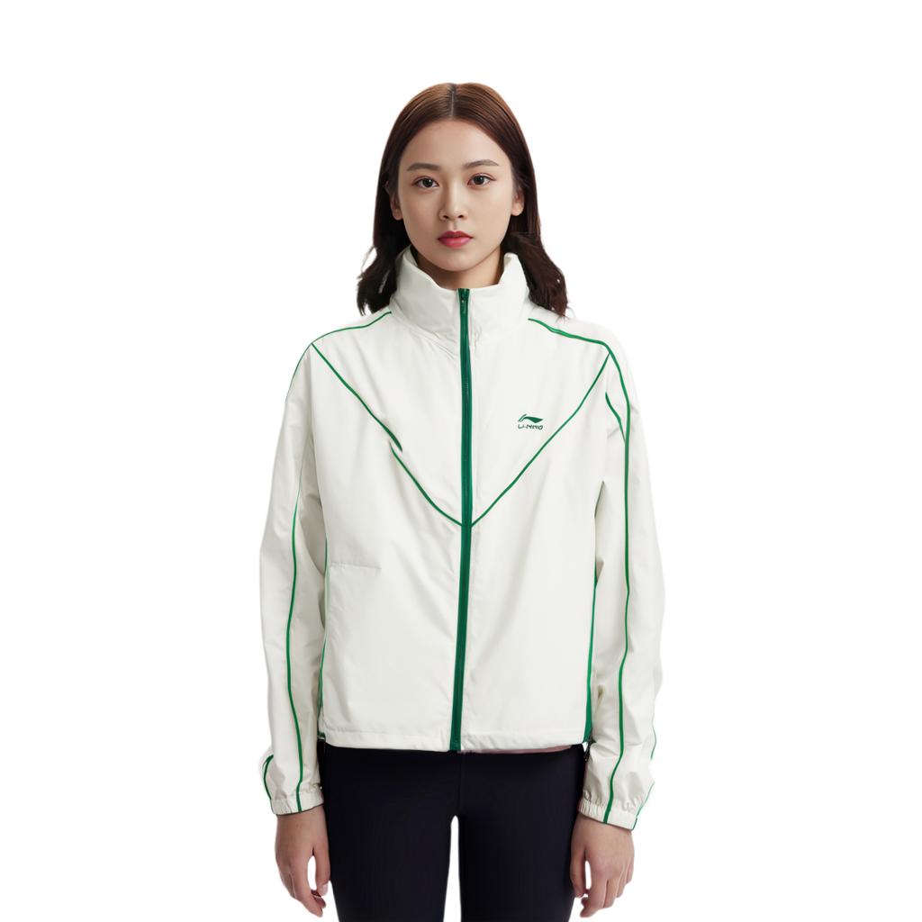 Li-Ning Sport Lifestyle Serie Stehkragen Colorblock Windbreaker Damen Oberbekleidung Off-White AFDU540-1