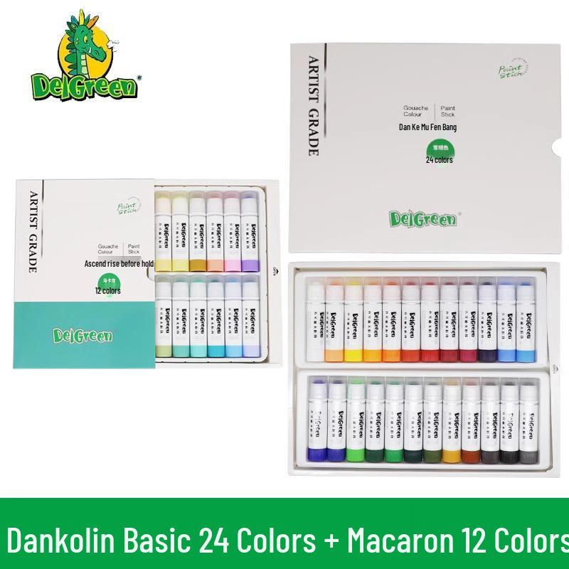 Dankelin Washable Watercolor Sticks: 12, 18, and Macaron Colors - Perfect for Painting and Graffiti.