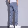 Summer Thin Men Straight Casual Men's Pants Slim Stretch Elastic Waist Male Trousers Solid Color Brand Clothing Coffee