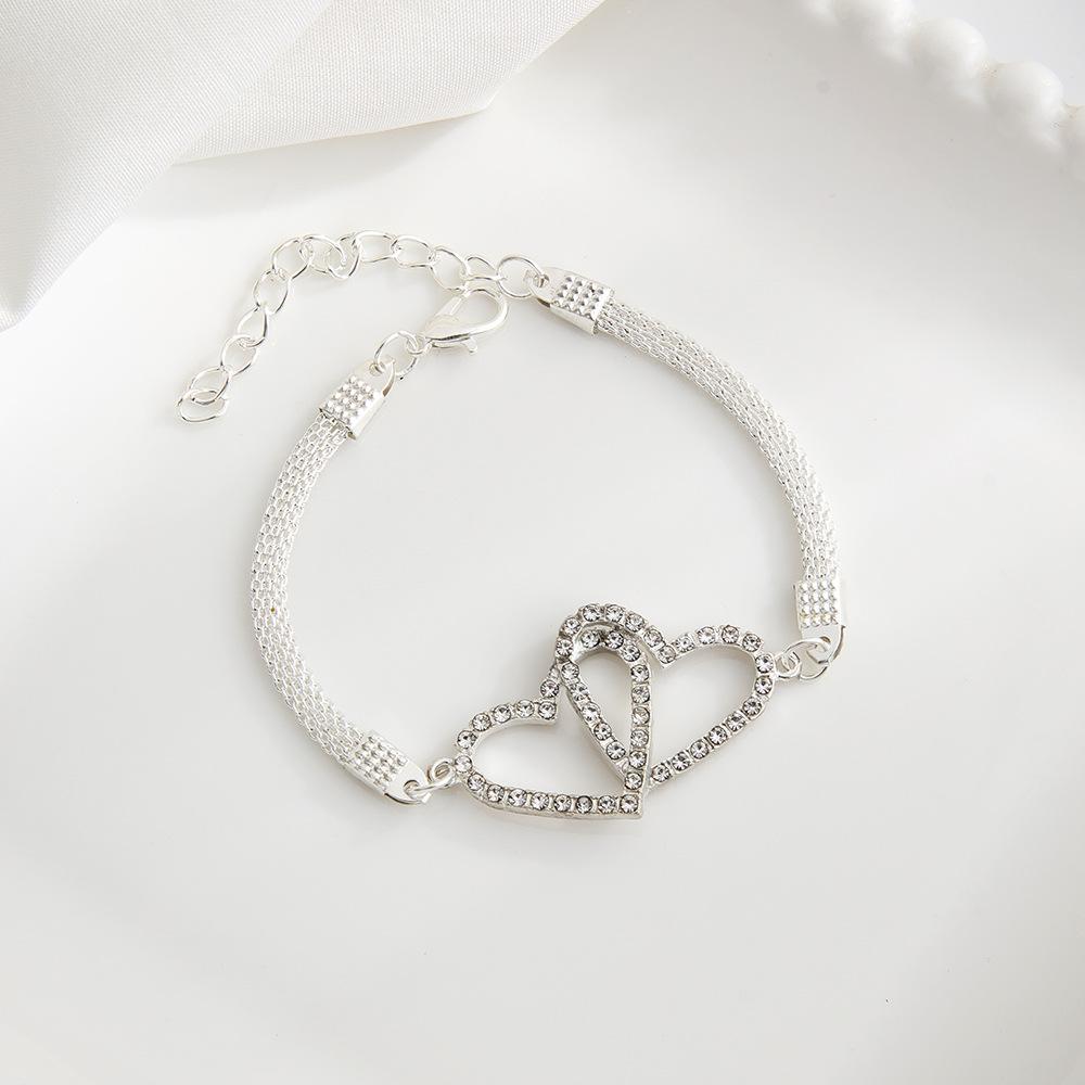 Bracelet High Quality Couple Bracelets Heart Charm Jewelry Shiny Lover Jewelry Gift For Gift Valentine'S Day Special Occasions