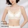 Grid Lace Trim Push-Up Bra for Small Bust – Anti-Sagging, Soft Support, Invisible Back, Adjustable Straps