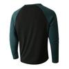 Men's Slim Fit Casual Sports Round Neck Long Sleeve Colorblock Pullover Bottoming Long Sleeve Top