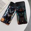 Halloween Magic Cat Phone Case For Samsung Z Flip 7 6 5G Galaxy Z Flip 5 4 3 Black Hard Cell Cover Luxury PC Shell Coque