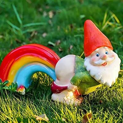 Щасливий Сад Веселковий Пердіж Гном Гном Мікро Ландшафт Ремесла Гном Орнамент Смішна Статуетка Гнома, що Блює Бонсай Домашній Декор