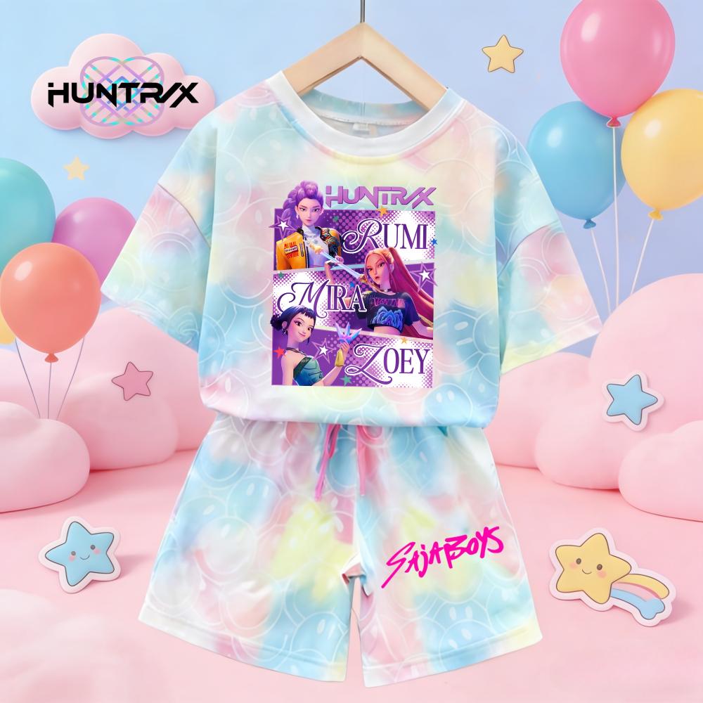 Sommer Neu KPop Dämonenjäger Kawaii Lächeln 3D Druck Kurzarm T-Shirt Mädchen Kinder T-Shirt