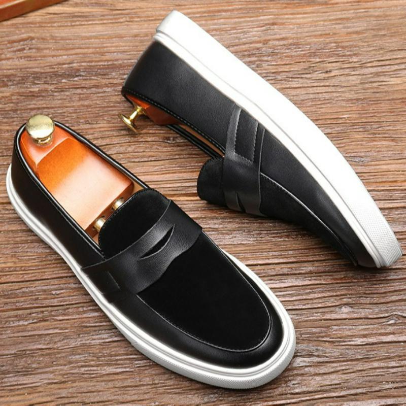 Classic Men Shoes Slip-on Leather Shoes British Style Business Casual Shoes Driving Flats Outdoor Platform Men Loafers Mocasines