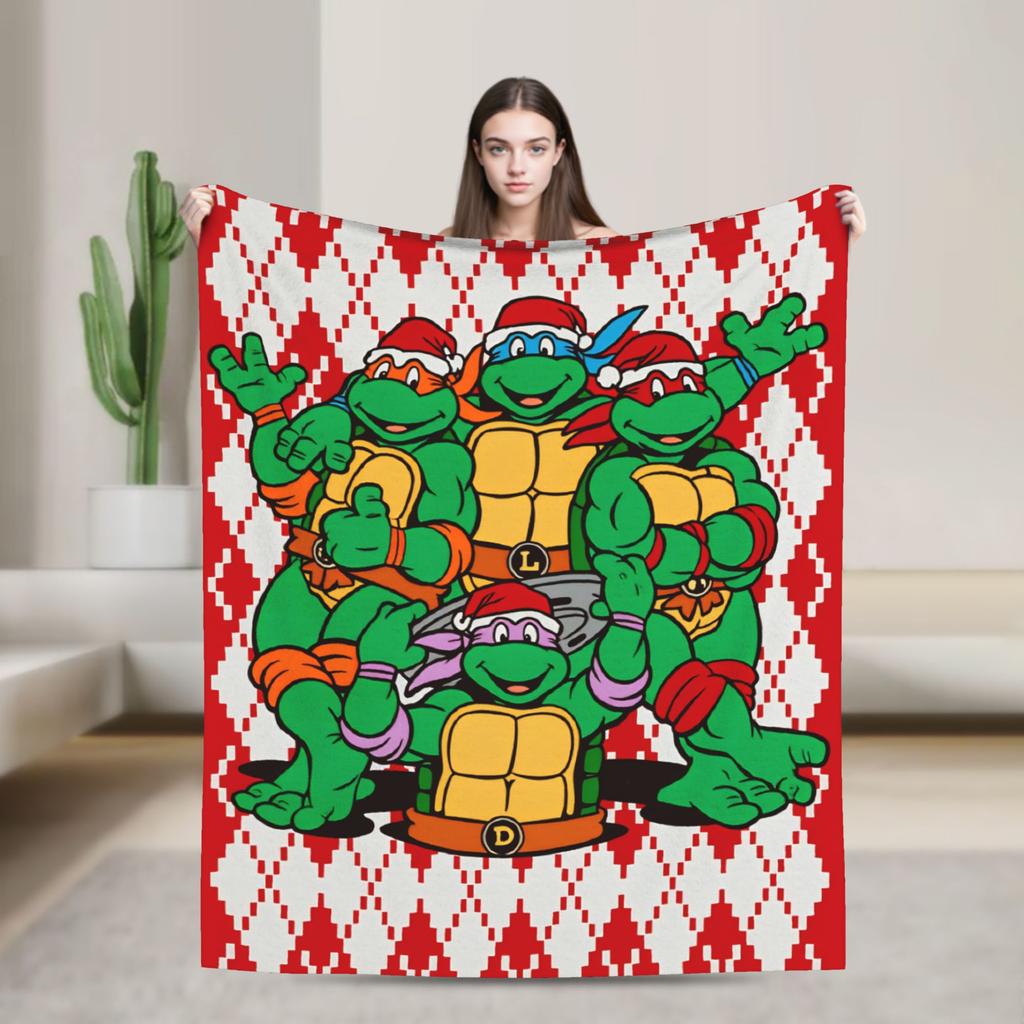 TMNT Game Blanket Quality Soft Throw Blanket Autumn Girls Boys Living Room Graphic Bedspread