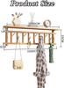 Coat Hooks Wall Mounted, Floating Shelf with Hat Rack,Space Saving,Home Essentials,Sturdy,for Hallway,Living Room,Bedroom(Wood Color,80 * 23 * 12cm)