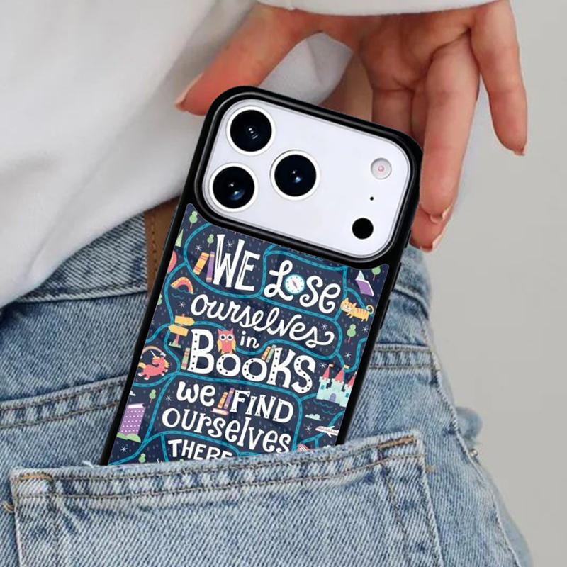 Read Books Library Bookshelf Quotes Phone Case for iPhone 17ProMax 12 13 14 15 16e 17 Pro Max Plus Air Cover