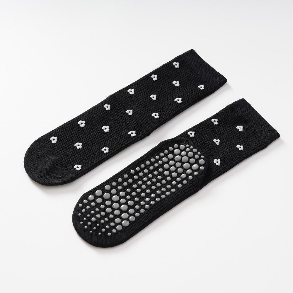 

Cotton Mid Tube Socks Anti-Slip Floor Socks New Pilates Socks Sports Fitness чорний