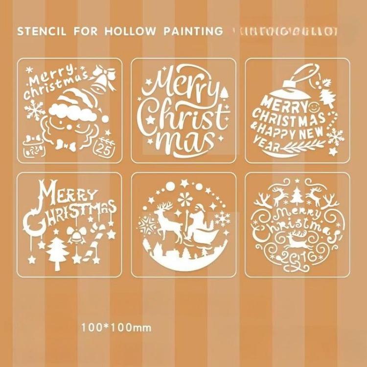 Christmas Stencils For Crafts Reusable Christmas Tree Stencil Hollow Drawing Stencils Educational Holiday Stencils Christmas