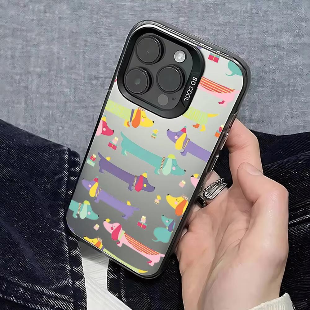 Cute Dachshund Bulldog Phone Case For iPhone 17 Pro Max 16 15 Pro 14 13 12 11 XR 17Air Plus Hard Matte Cover