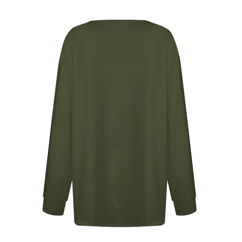 Women's T Shirt Tee Button Long Sleeve Daily Weekend Fashion Basic V- Neck Regular Top