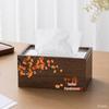 Walnut Wood Tissue Box with Transparent Striped Panel - 2 Pack