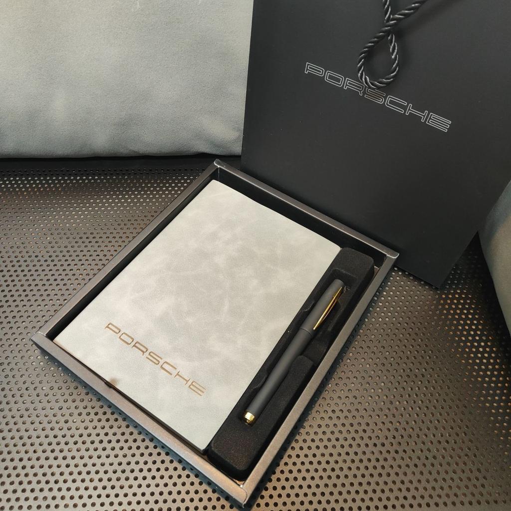 Vintage Leather Notebook With Personalized Soft Cover for Porsche 718 Cayenne Panamera 911 Macan Taycan Cayman Boxster Sticker LG4