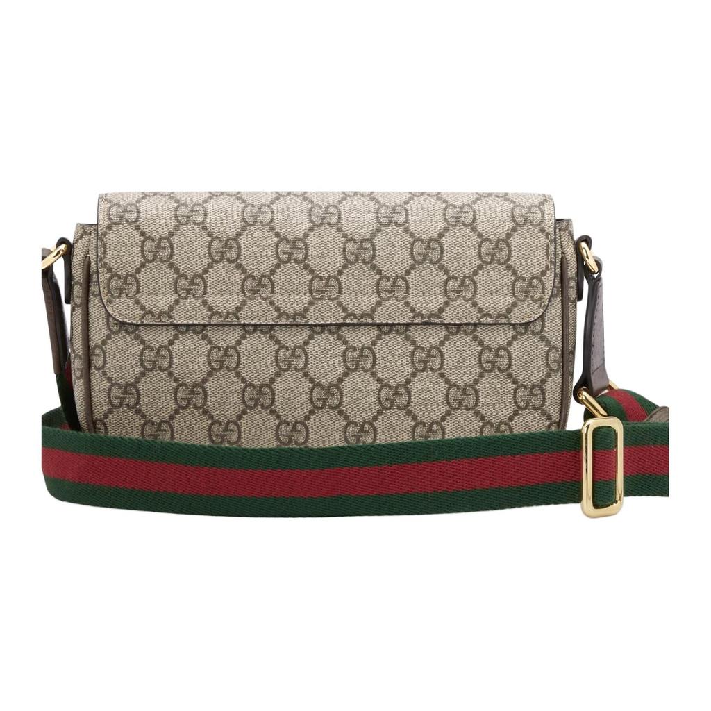 Gucci Ophidia Podwójne G Logo Zapięcie na zatrzask Płótno i Skóra Mini Torba na Ramię Damska torba na ramię Brązowy 764961-96IWG-8745