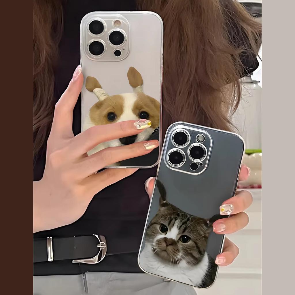 Funny Braids Cat Dog Phone Case for Couples For iPhone 16 e 15 14 13 12 11 Pro Max Plus Mini X XS XR SE 2020 2022 Funda Coque