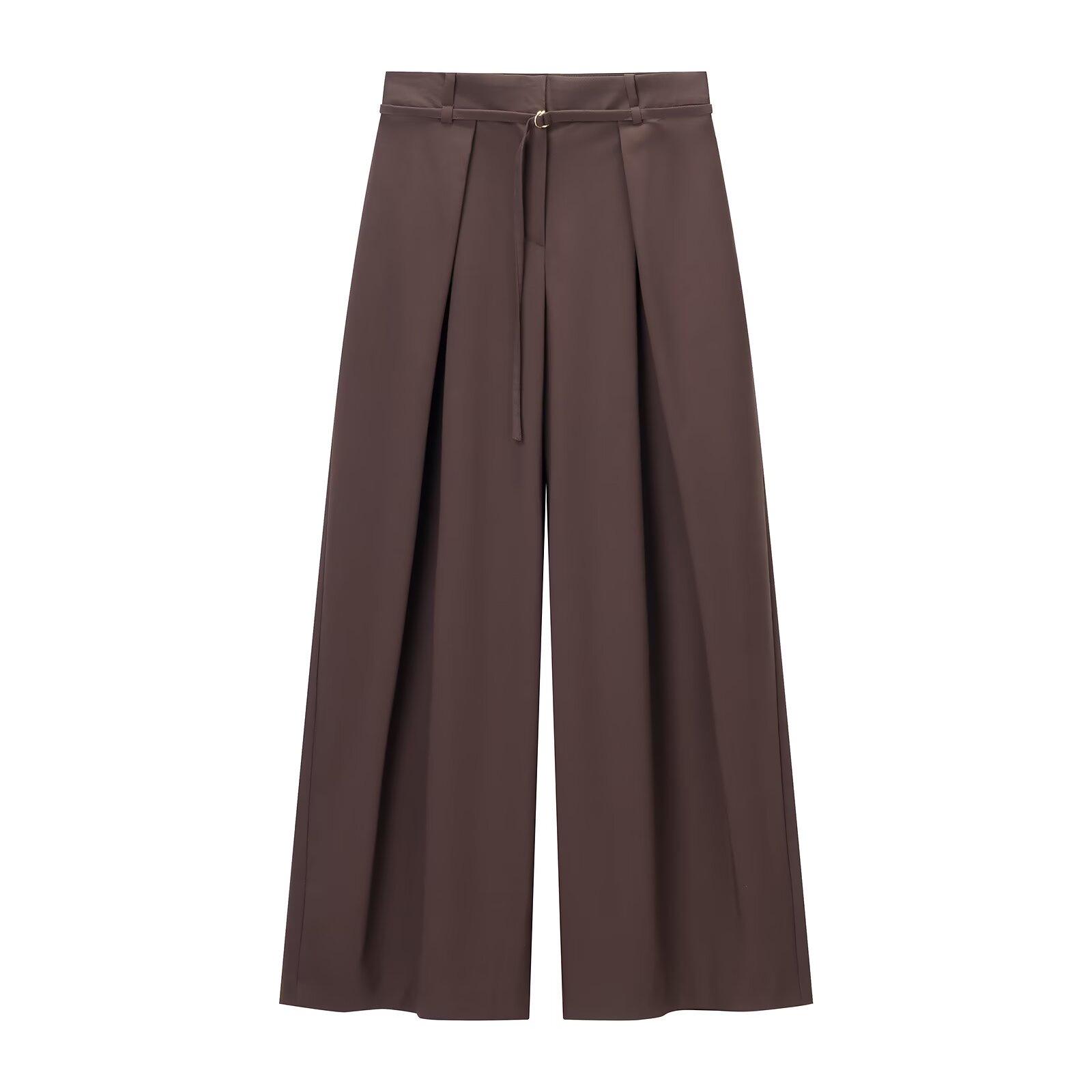 Women s High Waist Straight-Leg Wide Pants - Autumn European/American Style M