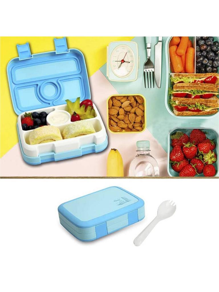 Pudełko śniadaniowe dla dorosłych i dzieci, przenośne, z przegródkami, na owoce i jedzenie, do mikrofalówki, lunch bento box z widelcem i łyżką, pudełko piknikowe, świeże