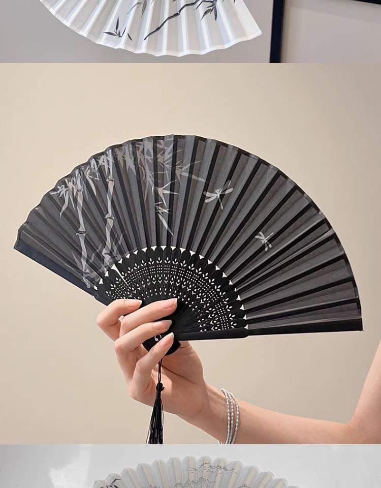 Traditional Chinese Folding Fan for Hanfu, Qipao, and Dance - Portable Summer Accessory for Women and Children