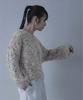 miette Color Nep Oversized Knit REW18105 Free Size Ivory V-Neck Women's