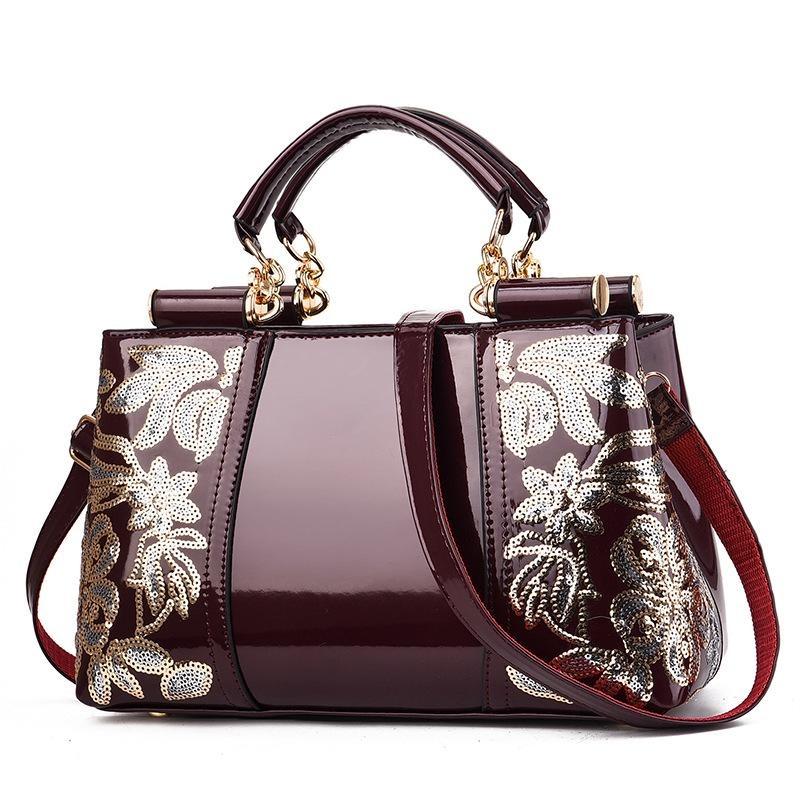 Embroidery Women Bag Leather Purses and Handbags Luxury Shoulder Bags Female Bags for Women