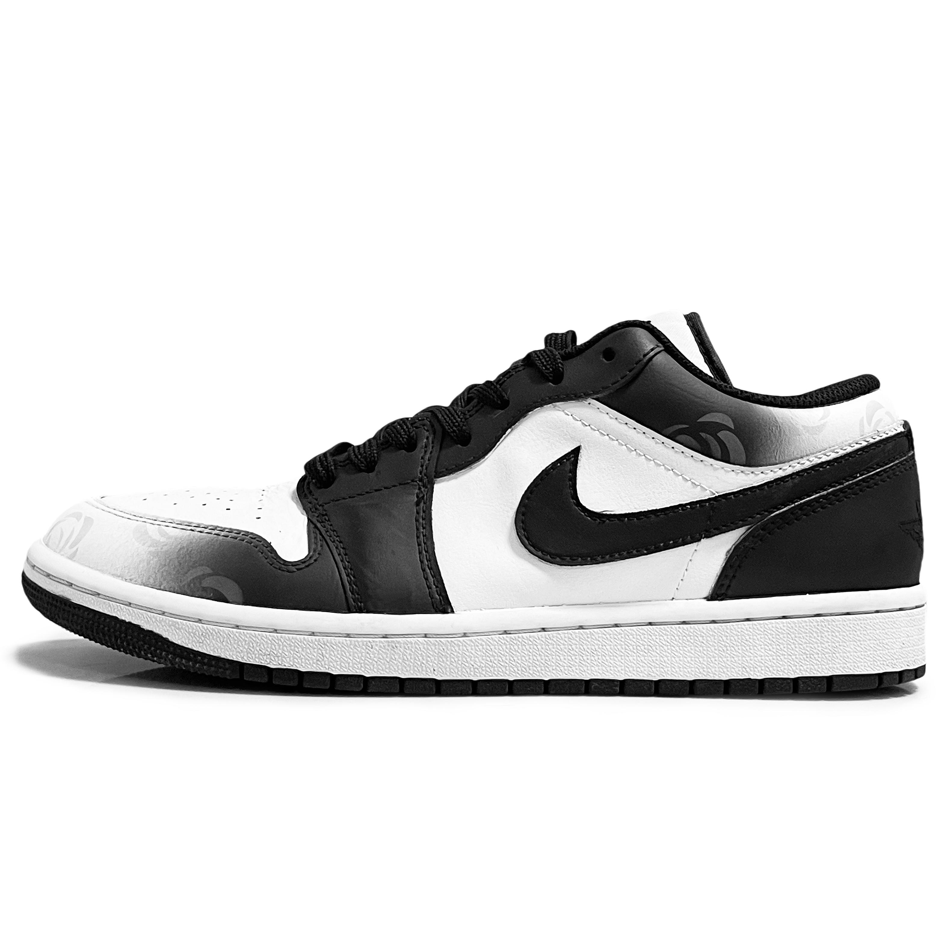 

Jordan Air Jordan 1 Slip Resistant Low top Vintage Basketball Shoes Men s Black White 553558-132(Team369-) 45.5
