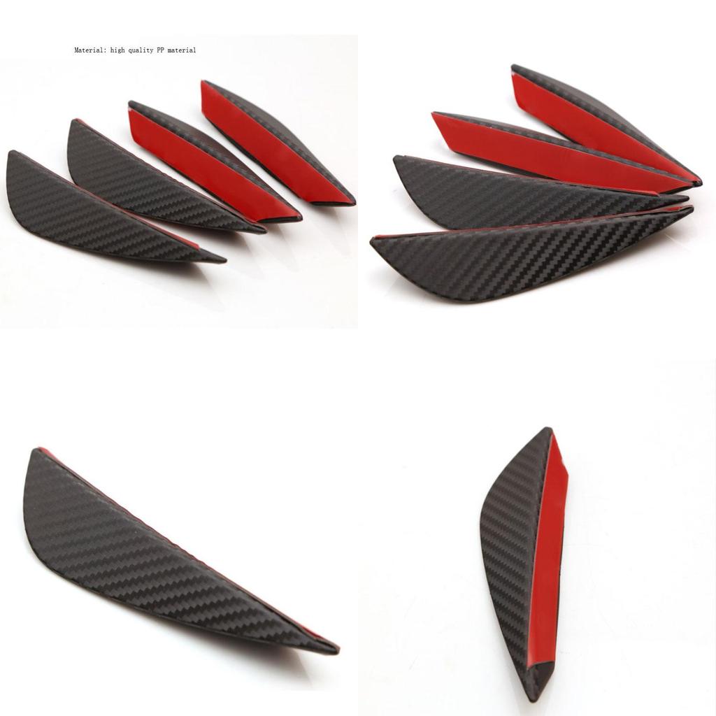 Luxurious Car Styling 4pcs Universal Car Front Bumper Lip Fin Air Knife Kit For A Chic Look