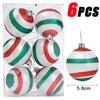 6Pcs Christmas Ball Ornaments With Painted Xmas Tree Hanging Pendant New Year Gifts For 2025 Christmas Navidad Party Decoration