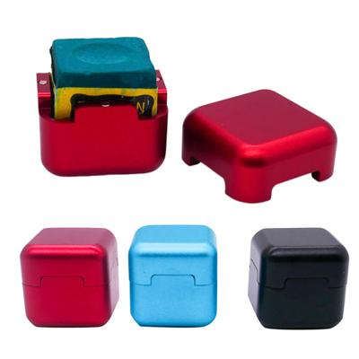 Magnetic Pool Cue Chalk Holder Aluminum Alloy Portable Square Snooker Chalk Box Carrier Case Billiard Accessories Enthusiasts Gift