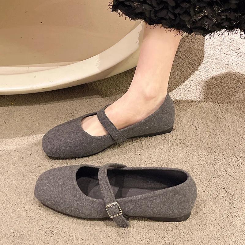 Spring Autumn New Women's Shoes Retro Low Heeled Leather Footwear Casual Versatile Mary Jane Shoes Comfort Fashion Ladies Flat