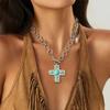IngeSight.Z Vintage Large Jesus Cross Pendant Choker Necklace Women Punk Hollowout Metal Chunky Chain Neck Jewelry Accessories