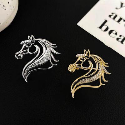 Exquisite Tierkreis-Pferde-Brosche: Retro Vielseitiges High-End Damen Anstecknadel Korsage Accessoire