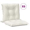 Low back Chair Cushions 6 pcs Melange Cream 100 x 50 x 7 cm Fabric