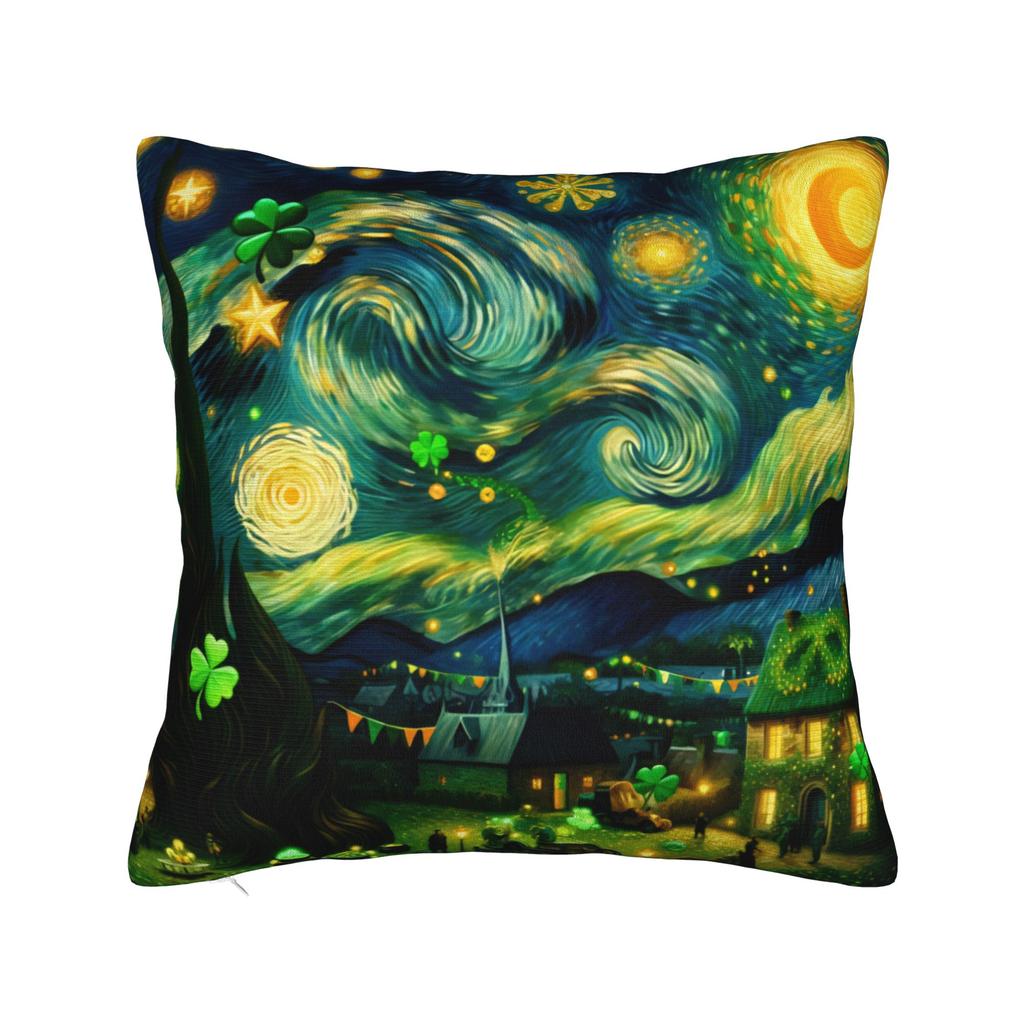 Pillow Cover Night Van Gogh'S Starry Sky Goes Irish Novelty Pillow Case For Couch Sofa Bedroom Pillowcases