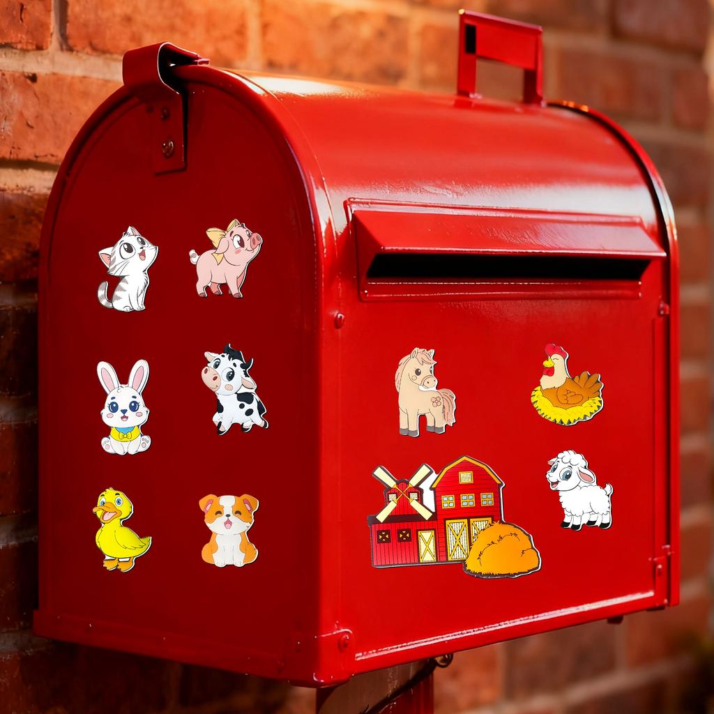 10 Farm Animal Magnetic Stickers, Farm Element Magnetic Stickers, Suitable for Kitchens, Offices, Classrooms, Refrigerators