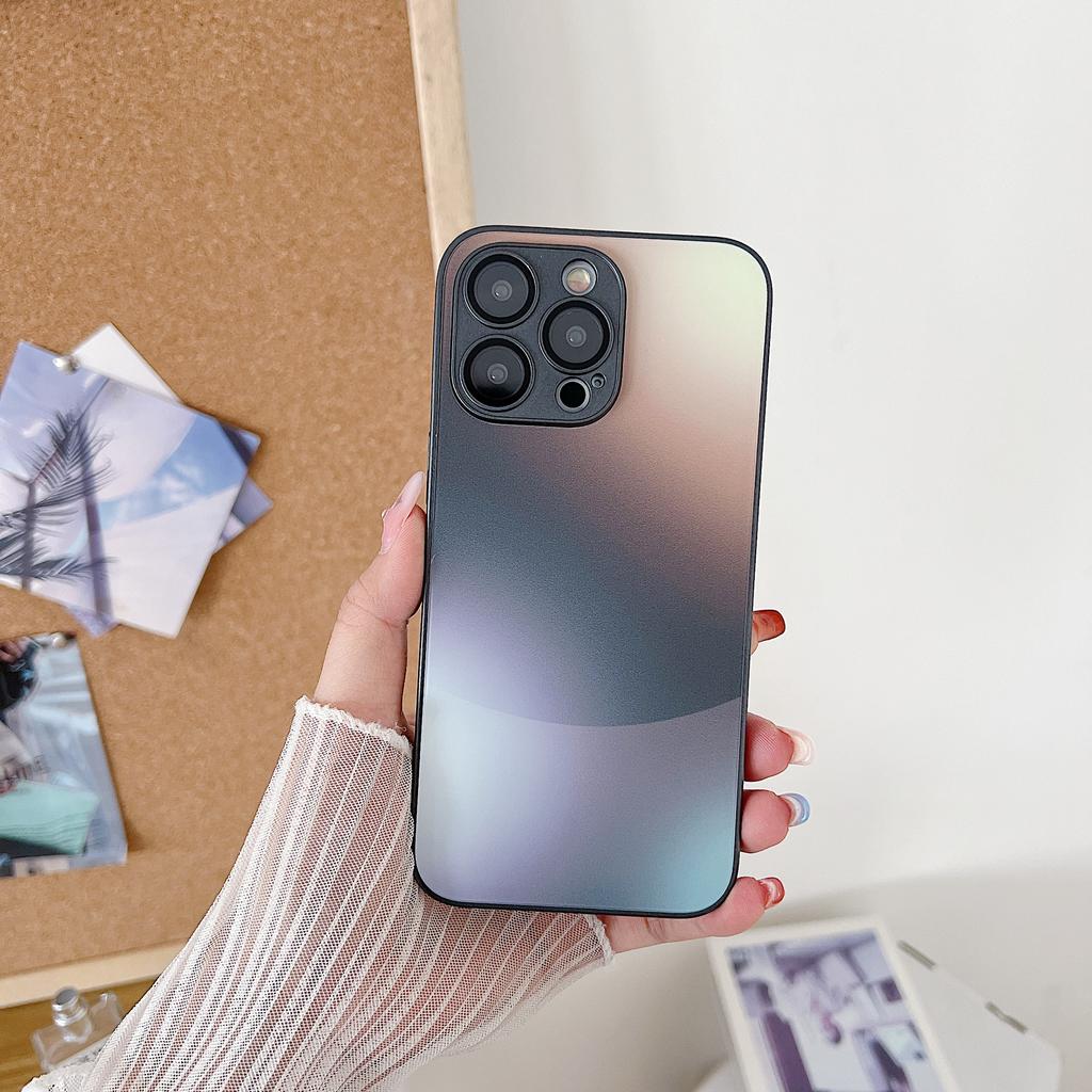 Applicable to iPhone17PROMAX gradual change frosted glass mobile phone case Apple 16 comes with lens film 15 protective case