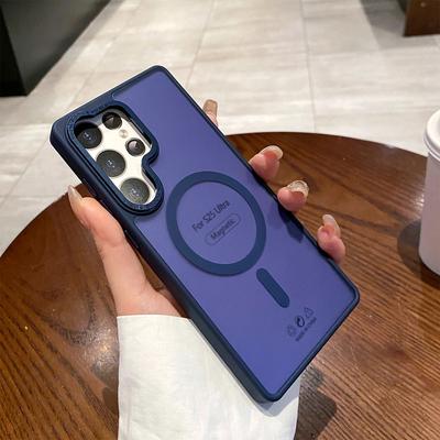 For Samsung S25u Metal Lens Ring Buttons Matte Skin Feel Phone Case Magnetic Suction Summer Advanced Simple Fashion