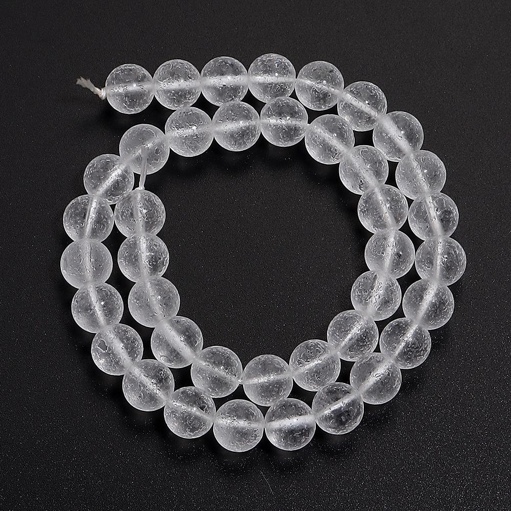 

35-60pcs/lot Round Meteorite Shaped Lampwork Beads Matte Czech Glass Beads For Jewelry Making DIY Bracelet Necklace Accessories 6mm apx 60pcs білий