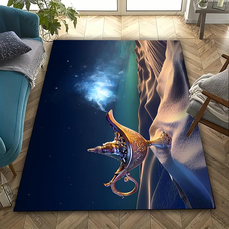 3D Wishing Lantern Pattern Carpet for Living Room Kids Bedroom Mat, Sofa Doormat Floor Rug Anti-slipTapete Decor Mat Funny Gift