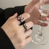 2023 New Fashion Trend Unique Design Elegant Delicate Sweet Black Cat Open Ring Couple Wedding High Jewelery Wholesale