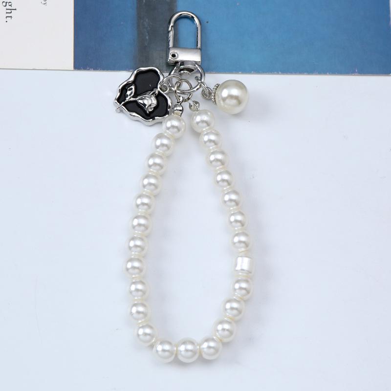 Korean Pearl Shell Keychain & Retro Beaded Bracelet Lanyard